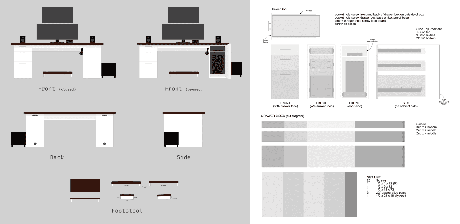 Screenshot of the desk plans